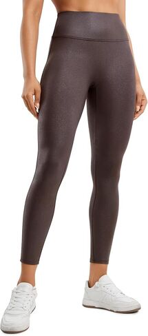 CRZ YOGA Butterluxe Womens Matte Faux Leather Leggings 25" - No Front Seam High Waist Stretch Tights Pleather Pants in Saudi Arabia