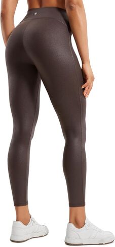 CRZ YOGA Butterluxe Womens Matte Faux Leather Leggings 25" - No Front Seam High Waist Stretch Tights Pleather Pants in Saudi Arabia