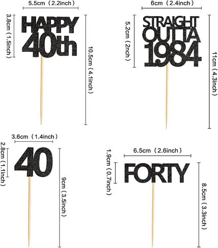 48 قطعة من أغطية الكب كيك باللون الأسود المستقيم من Outta 1994 Happy 30th Cupcake Toppers ثلاثين AF كب كيك زينة حفلات عيد الميلاد 30 عامًا | أسود 1994 in Kuwait