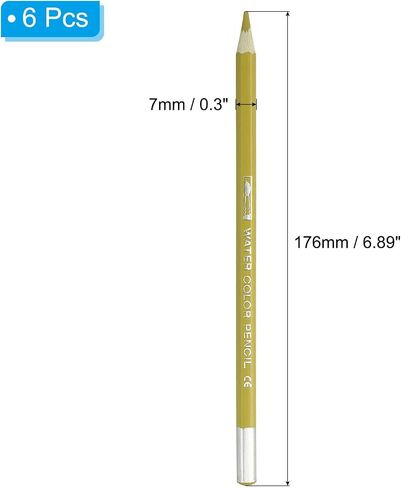 PATIKIL Watercolor Pencil, 6Pcs Water Soluble Pencils for Blending, Coloring, Sketch Drawing, Painting, Gold in Saudi Arabia