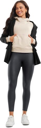 CRZ YOGA Butterluxe Womens Matte Faux Leather Leggings 25" - No Front Seam High Waist Stretch Tights Pleather Pants in Saudi Arabia