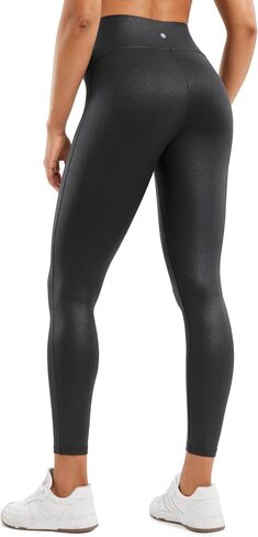 CRZ YOGA Butterluxe Womens Matte Faux Leather Leggings 25" - No Front Seam High Waist Stretch Tights Pleather Pants in Saudi Arabia