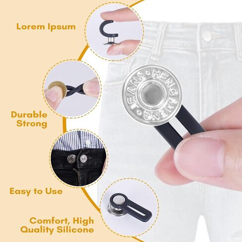 Reaven 28 Pcs Pants Button Extender, 5 Sizes Button Extenders for Jeans, No Sewing Instant Waistband Extenders for Pants, Pant Extenders for Jeans, Pants Extender for Women Men 1-1.8 Inches in Saudi Arabia