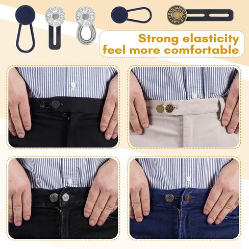 Reaven 28 Pcs Pants Button Extender, 5 Sizes Button Extenders for Jeans, No Sewing Instant Waistband Extenders for Pants, Pant Extenders for Jeans, Pants Extender for Women Men 1-1.8 Inches in Saudi Arabia