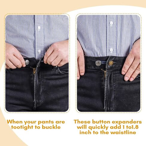 Reaven 28 Pcs Pants Button Extender, 5 Sizes Button Extenders for Jeans, No Sewing Instant Waistband Extenders for Pants, Pant Extenders for Jeans, Pants Extender for Women Men 1-1.8 Inches in Saudi Arabia