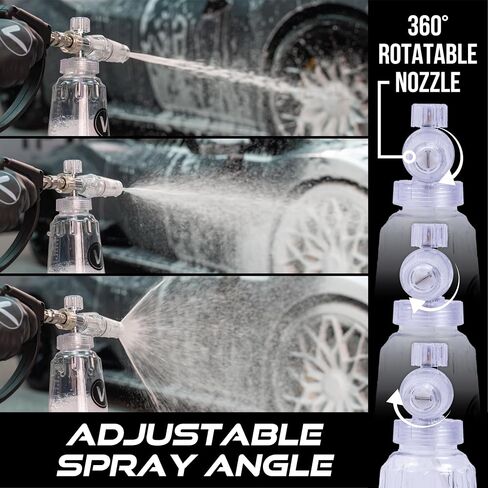 VIKING Professional Foam Cannon for Car, Adjustable Spray Nozzle, 1 Liter Soap Canister, 1/4" Quick Connect Plug for Pressure Washer and Car Detailing Kit in Saudi Arabia
