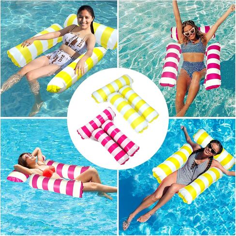 2 Pack Inflatable Pool Floats 4-in-1 Pool Hammock with Bottom Mesh 3 Tubes Inflatable Hammock for Adults,Portable Floating Chair Bed for Travel, Swimming Pool Hot Tub in Saudi Arabia