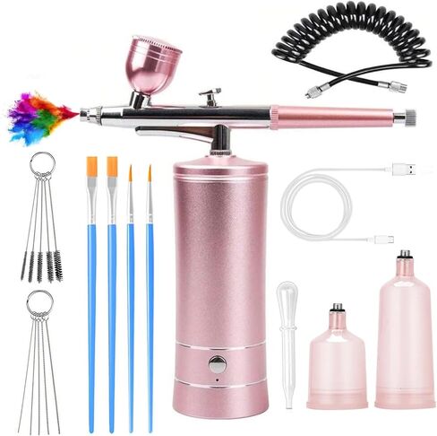 Aepto Airbrush for Nails Cordless Portable Airbrush Kit with Compressor 2 Levels 36 Psi High Pressure Rechargeable Air Brush Machine with 0.3mm Nozzle for Nail Art, Makeup, Painting, Cake Decor in Saudi Arabia
