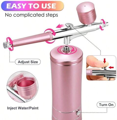 Aepto Airbrush for Nails Cordless Portable Airbrush Kit with Compressor 2 Levels 36 Psi High Pressure Rechargeable Air Brush Machine with 0.3mm Nozzle for Nail Art, Makeup, Painting, Cake Decor in Saudi Arabia