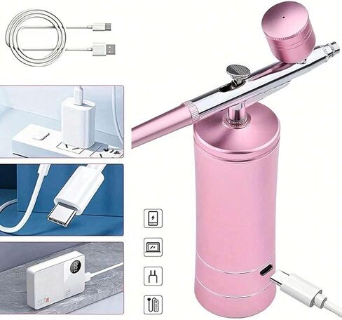 Aepto Airbrush for Nails Cordless Portable Airbrush Kit with Compressor 2 Levels 36 Psi High Pressure Rechargeable Air Brush Machine with 0.3mm Nozzle for Nail Art, Makeup, Painting, Cake Decor in Saudi Arabia
