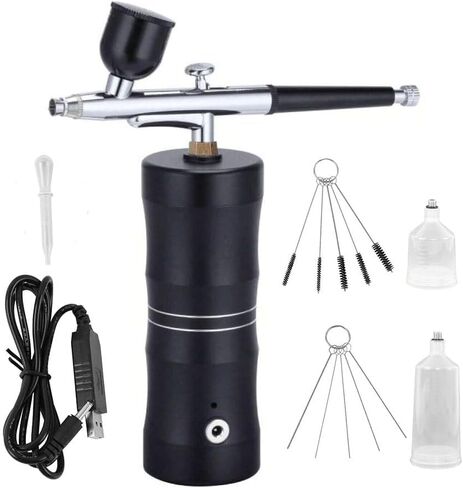 Aepto Airbrush for Nails Cordless Portable Airbrush Kit with Compressor 2 Levels 36 Psi High Pressure Rechargeable Air Brush Machine with 0.3mm Nozzle for Nail Art, Makeup, Painting, Cake Decor in Saudi Arabia
