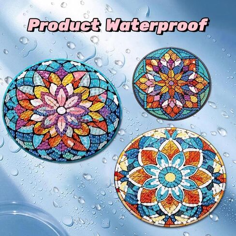 Puraikcmi 8PCs Diamond Paintings Coasters Kits Set, Cat Diamond Art Coasters with Holder, Crafts DIY Funny Coasters, Diamond Art Kits Adult Craft Diamond Dots Gift in Kuwait