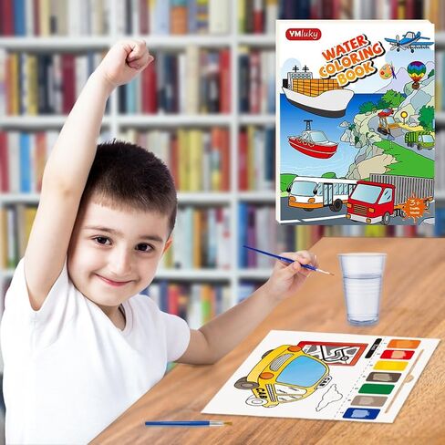 طلاء YMluky مع كتب مائية للأطفال، كتاب تلوين الأميرة مع مجموعة ألوان مائية للأطفال، مجموعة تلوين للسفر، فنون وحرف يدوية مناسبة لأعياد الميلاد in Kuwait