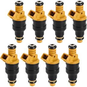 Fuel Injectors Set Compatible with Ford 4.6 5.0 5.4 5.8 E150 E250 E350 F150 F250 F350 Mustang Thunderbird Lincoln Town Car 1986-2005 Engines - Replaces 0280150943, Pack of 8