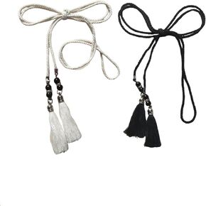 Women Rope Belt Woven Belt Cotton Waist Rope Waistband Dress Cotton Long Belt Cloth Belts with Tassels Braided Woven