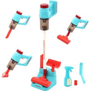 Vacuum Cleaner Toy for Toddler with Light and Music, Realistic Role-Play Cordless Vacuum Toy with 3 Suction Heads, Kids Interactive Kitchen Toy Cleaning Tool Set for Boys Girls