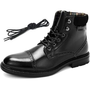 Temeshu Mens Casual Lace Up Motorcycle Boots Classic Combat Ankle Boots(with shoelaces) HH06