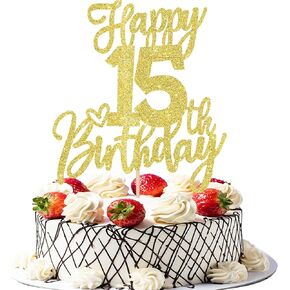 1 قطعة كعكة عيد ميلاد سعيد الثامن عشر توبر بريق هتاف إلى 18 عامًا كعكة عيد ميلاد اختر ثمانية عشر مرحباً 18 زينة رائعة للكيك من أجل لوازم حفلات الذكرى السنوية لعيد الميلاد الثامن عشر السعيد، ذهبي وردي in Kuwait