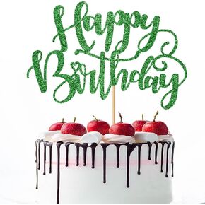 غلاف كعكة عيد ميلاد سعيد لامع مصنوع يدويًا، زينة كعكة عيد الميلاد، لوازم تزيين حفلات الذكرى السنوية/عيد الميلاد (قوس قزح)