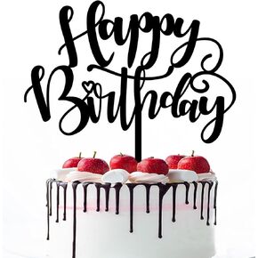 غلاف كعكة عيد ميلاد سعيد لامع مصنوع يدويًا، زينة كعكة عيد الميلاد، لوازم تزيين حفلات الذكرى السنوية/عيد الميلاد (قوس قزح)