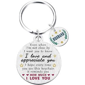 Yobent Husband Gifts - Best Husband Birthday Gift Ideas, Mens Anniversary Keychain Gifts for Husband, Unique Love Husband Key Chain, to My Hubby Father's Day Valentines Christmas Present from Wife