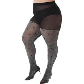 Shimmer Tights for Women Plus Size Polka Dot Tights, Shiny Sheer Pantyhose