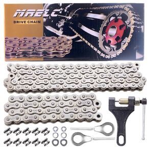 420 Jackshaft Chain 42Link+Standard Roller Chain 90 Link+ Chain Breaker, fit for Coleman CT200U CT200U-EX BT200X Baja Warrior MB200 Massimo Mini Bike Predator 212cc 200cc 196cc 6.5hp Powersports Parts