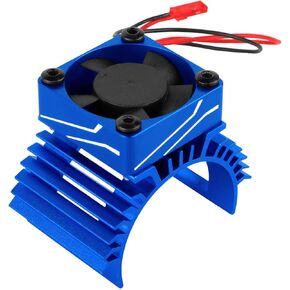 RC 28000RPM 30MM Brushless Motor Heat Sink w/ 4.8-8.4V Cooling Fan Upgrades Part for 1/8 1/10 RC Car 540 550 F540 3650 3660 Motor,Aluminium Alloy Cooling Fan w/Metal Heatsink,Red