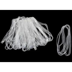 100PCS Transparent Rubber UV Protection Leather Band 60x1mm Elastic Flat TPU High Temperature Leather Band Leather Loop Heavy Duty Rubber Band for Food Agricultural Product Bundling