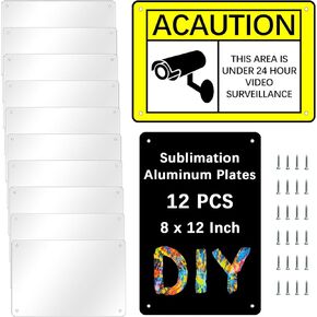 12 pcs 8 X 12 inch sublimation metal sign blanks, Aluminum sublimation sign blanks Heat Transfer blank metal sign,sublimation yard sign blanks,sublimation photo blanks for Advertising Sign,Wall Decor
