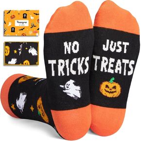 HAPPYPOP Pumpkin Socks Halloween Gifts - Halloween Socks for Kids Boy Girls, Horror Ghost Spooky Socks Teens