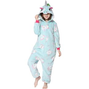 RONGTAI Papajama Kids Onesie Pajamas Unicorn One-piece for Girls Halloween Animal Cosplay Costume