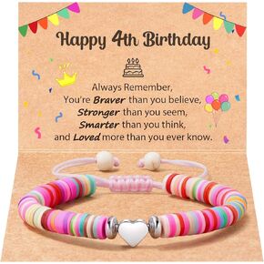 HGDEER Birthday Gifts for Girls, Adjustable Heart Bracelet for Girls, Birthday Gifts Ideas for Daughter Niece Granddaughter