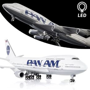 Lose Fun Park 1:150 مقياس كبير نموذج طائرة Pam an Boeing 747 نماذج طائرة Diecast طائرات مع ضوء LED للتجميع أو الهدايا