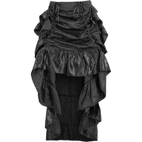 Daisy corsets womens Black Brocade Adjustable High Low Bustle Skirt