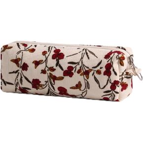 Pencil Case Pen Case Office College School Storage Bag Pouch Holder Box Organizer Makeup Pouch Cosmetic Bag Aesthetic floral flower Cute Pencil Case for Girls Boys Kids (Plum blossom)