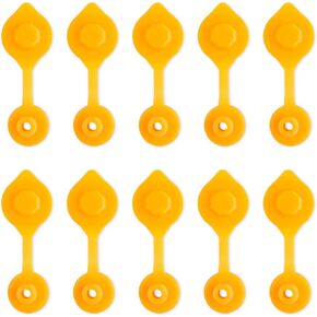 10PCS Yellow Gas Can Vents for Plastic Gas Cans, Flexible Gas Can Vent Caps Replacement Pour Nozzle Gasket Stopper Fits Most of The Cans Old Style Water Gas Jug, Gas Can Gallon Vents
