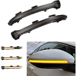 Xinctai Sequential Dynamic LED Side Mirror Indicator Turn Signal Light Blinker Compatible with VW Golf 7 7.5 MK7 MK7.5 GTI R GTD Jetta Sportsvan Touran, Smoked Lens