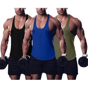 Men's Stringer Bodybuilding Workout Gym Tank Tops Training Cotton Fitness Y Back T Shirts