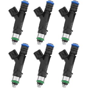 Fuel Injectors 0280158020 Compatible with 2006-2010 Jeep Commander Liberty 3.7L, 2004-2010 Dodge Dakota Nitro Ram 3.7L, 2006-2009 Mitsubishi Raider 3.7L Replace 812-12145, FJ474 (6Pcs)