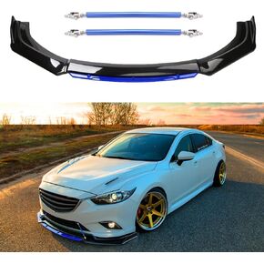 Universal Front Bumper Lip Chin Spoiler Splitter Diffuser Guard Wing Protector Trim Car Body Kit with Adjustable Support Splitter