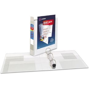 Avery 79195 Nonstick Heavy-Duty EZD Reference View Binder, 1-1/2in Capacity, White.