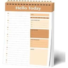 To Do List Notepad for Work - 52 Sheets Tear Off Spiral Daily Planner Checklist Notebook Organizer Planning Perfect for Enhanced Productivity and Tasks Goal Achievement-Blue
