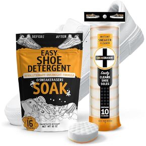 SneakERASERS Instant Sole and Sneaker Cleaner - SneakERASERS Overnight Soak, Shoe and Sneaker Cleaner
