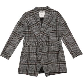 Allegra K Women's Plaid Belted Wrap Overcoat Shawl Collar Asymmetric Hem Fall Winter Coat