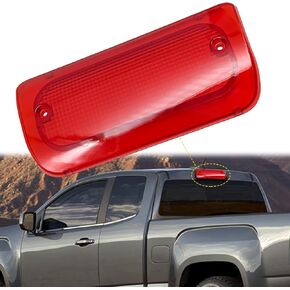 Third Brake Light Lens, Third Brake Light Cover, Crew Cab Stop Lamp Compatible with 1994-2004 Chevy S10 GMC Sonoma, OEM 16520296, Red (Crew/Standard Cab Only)