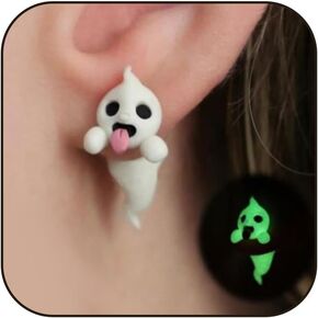 Halloween Ghost Stud Earrings Glow in the Dark Halloween Earrings Cute Spooky Earrings Dangle Halloween Jewelry for Women