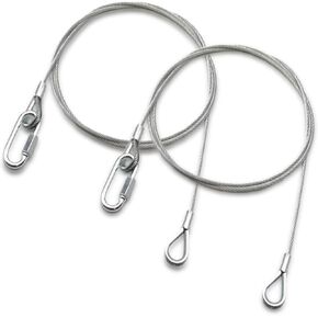 2Pcs Lift Cable Replacement for Gorilla Lift with EZ Spring Clips, Stainless Steel Cable for Trailer Gate Lift Trailer Gate Assist
