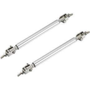 ACROPIX 1pair 100mm 3.94" Universal Splitter Support Rods Adjustable Front Bumper Lip Splitter Strut Rod Tie Support Bars for Car Silver Tone Car Parts
