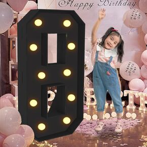 4FT Black Large Marquee Light up Numbers，Light up Numbers for Birthday Party Decorations,Mosaic Numbers Frame for Wedding Backdrop Decor Anniversary Decor Balloons Pre-Cut Foam Board Kit (Number-25)